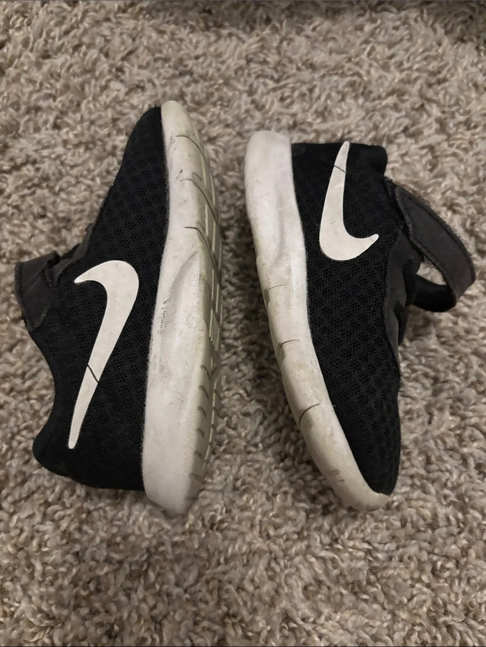 Nike Kids Black and White Velcro Athletic Sneaker